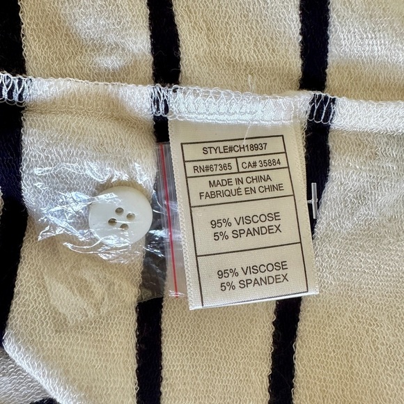 CUPCAKES AND CASHMERE, NWT, BALI, MINI DRESS IN IVORY WITH BLACK STRIPES.SIZE XS - Picture 8 of 9